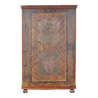 hand painted pine cabinet, circa 1850