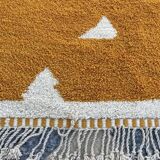 Traditional handmade Beni Ouraine rug, size 150 x 250 cm, orange