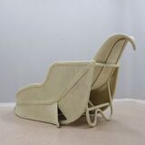 Vintage rattan chaise lounge vivai del sud 1970s