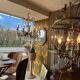 Crystal and bronze chandelier
