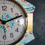 Vintage silent wall clock "Japy Folk"