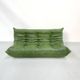 Canapé Togo en cuir vert attribué à Michel Ducaroy pour Ligne Roset.