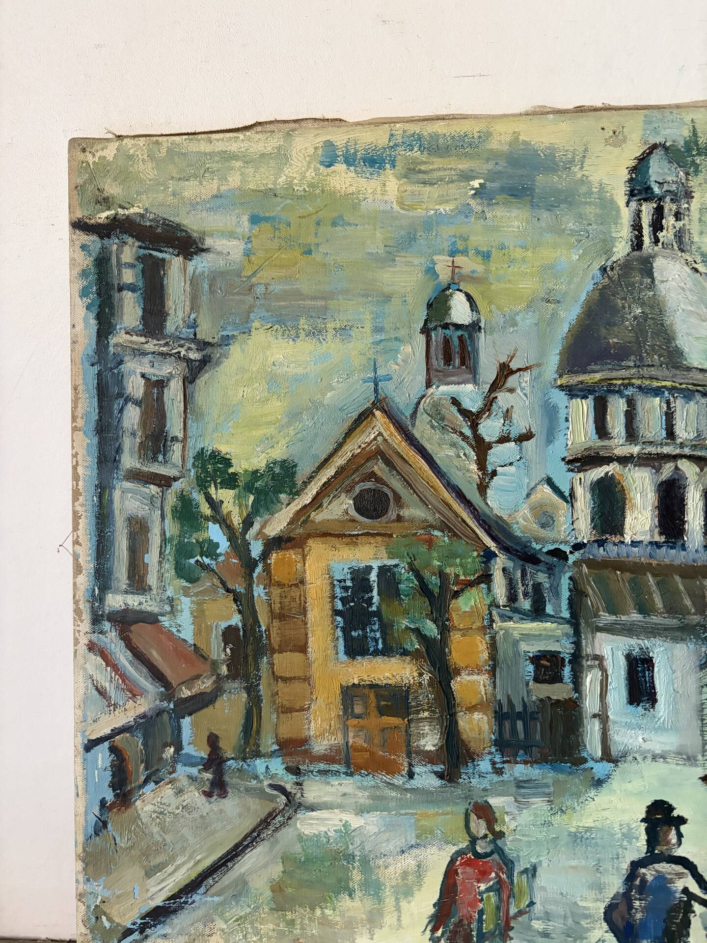 Scene de Montmartre, huile sur toile signée