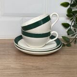 Set of 2 Digoin Sarreguemines cups and saucers
