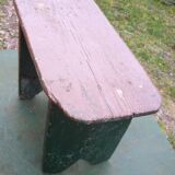 Vintage brutalist farmhouse stool bench