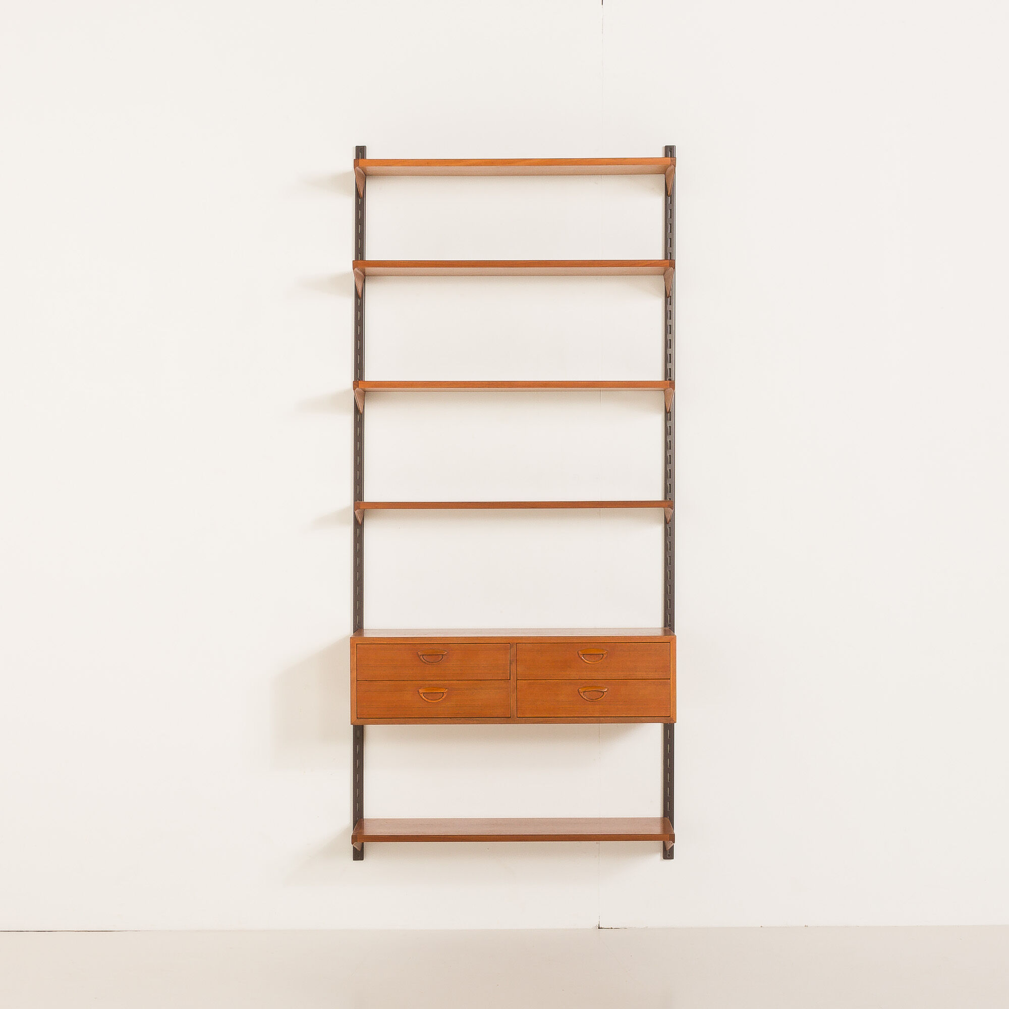 Kai Kristiansen teak wall unit with a console for FM Mobler, 1960s