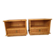 Pair of bedside tables in rattan bamboo and vintage canning Dal vera