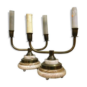 Pair of art deco candlesticks