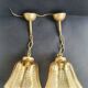 Pair of vintage spike-patterned pendant lights