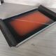 Meal tray wood glass metal vintage