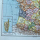 Original map of France 37x27cm - 1908