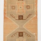3x11 Cinnamon Color Turkish Runner Rug, Anatolian Vintage Rug, 92x321Cm