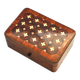 Antique box with marquetry wood, clover decoration, 7 x 11 cm.