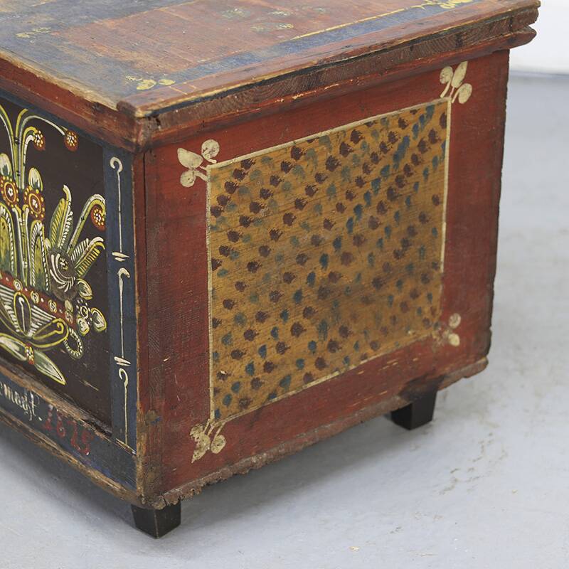 Painted Folk Art Bridal Chest 1825