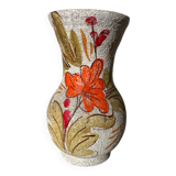 Italian ceramic vase from 1950 with floral decoration