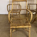 Set of 4 rattan chairs