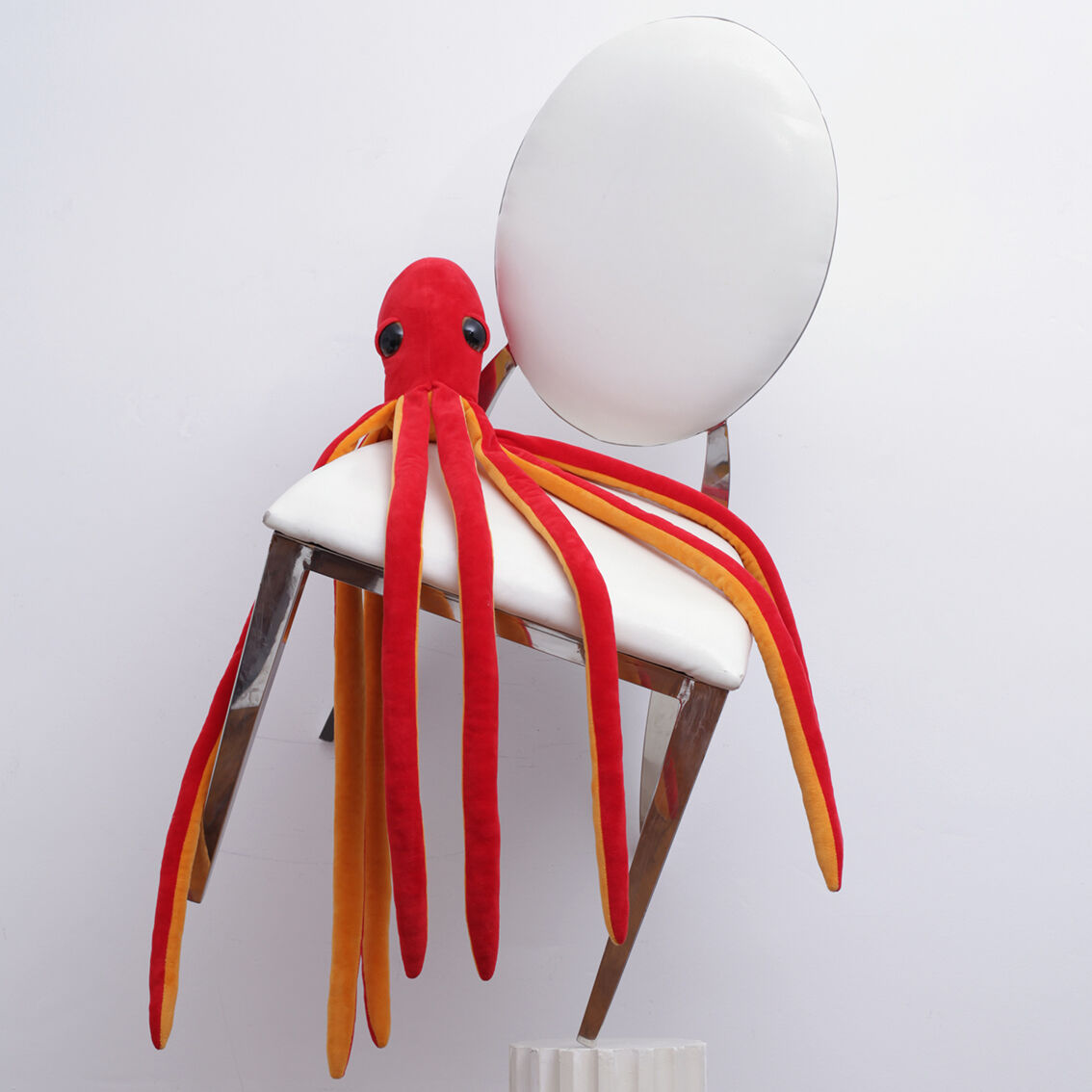 White skai chair and chrome legs