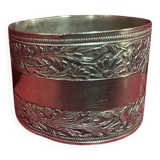 Large napkin ring in antique silver metal
