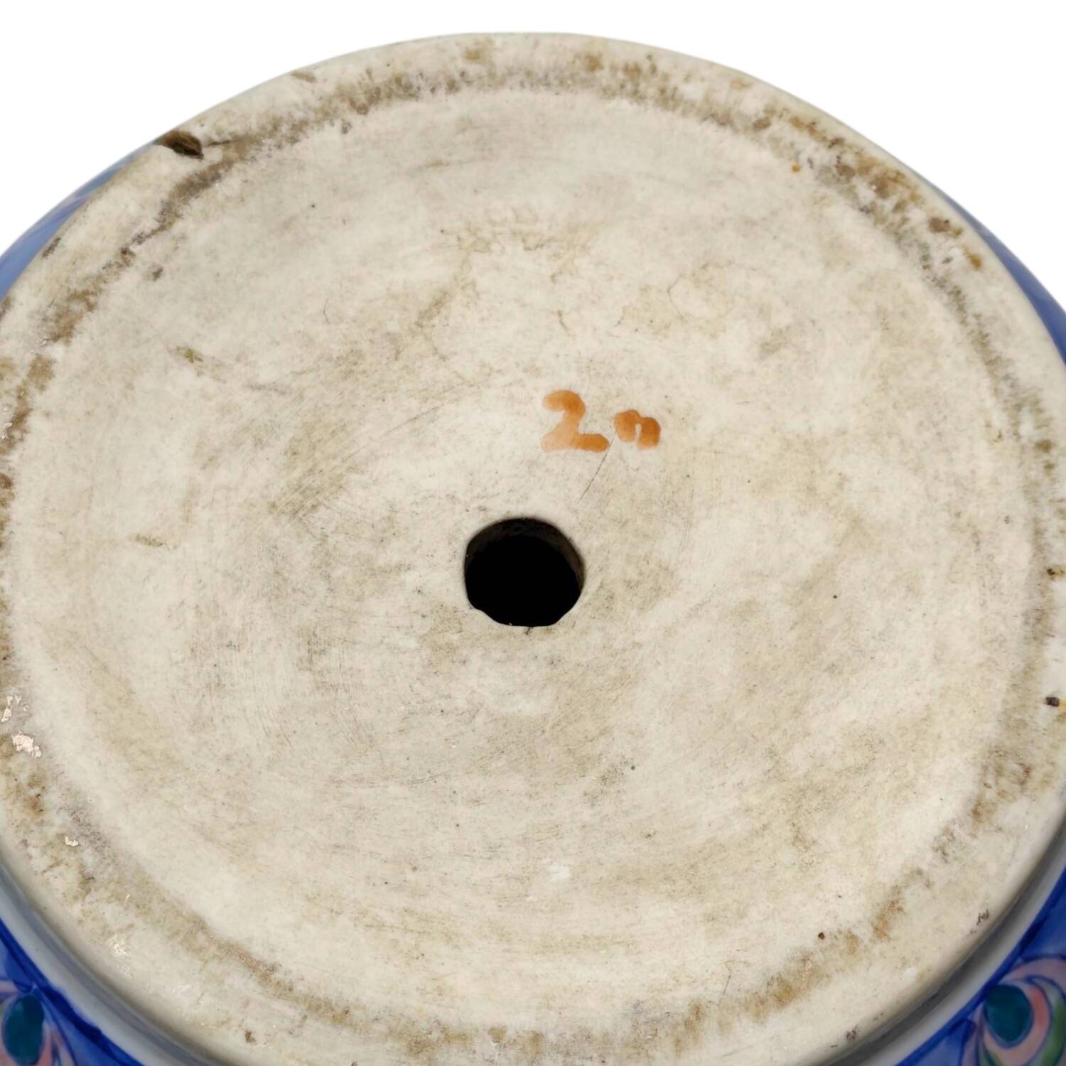 1930s Italian Hand-Painted Ceramic Planter - Vibrant Floral Motif