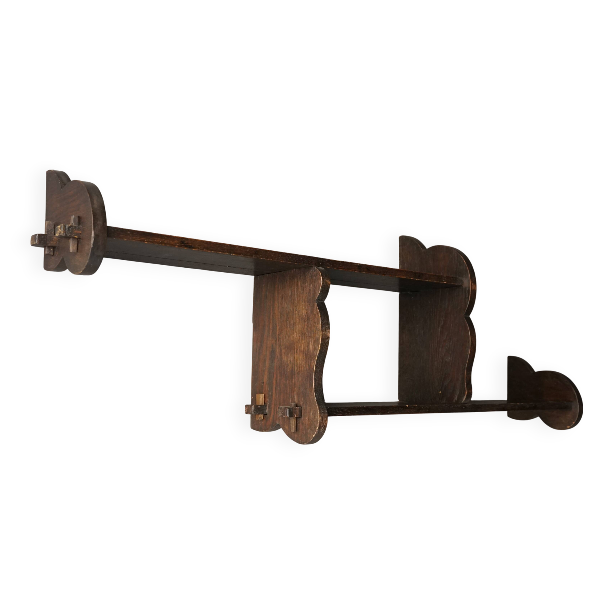 Étagère hollandaise en bois massif en forme de nuage, années 1930