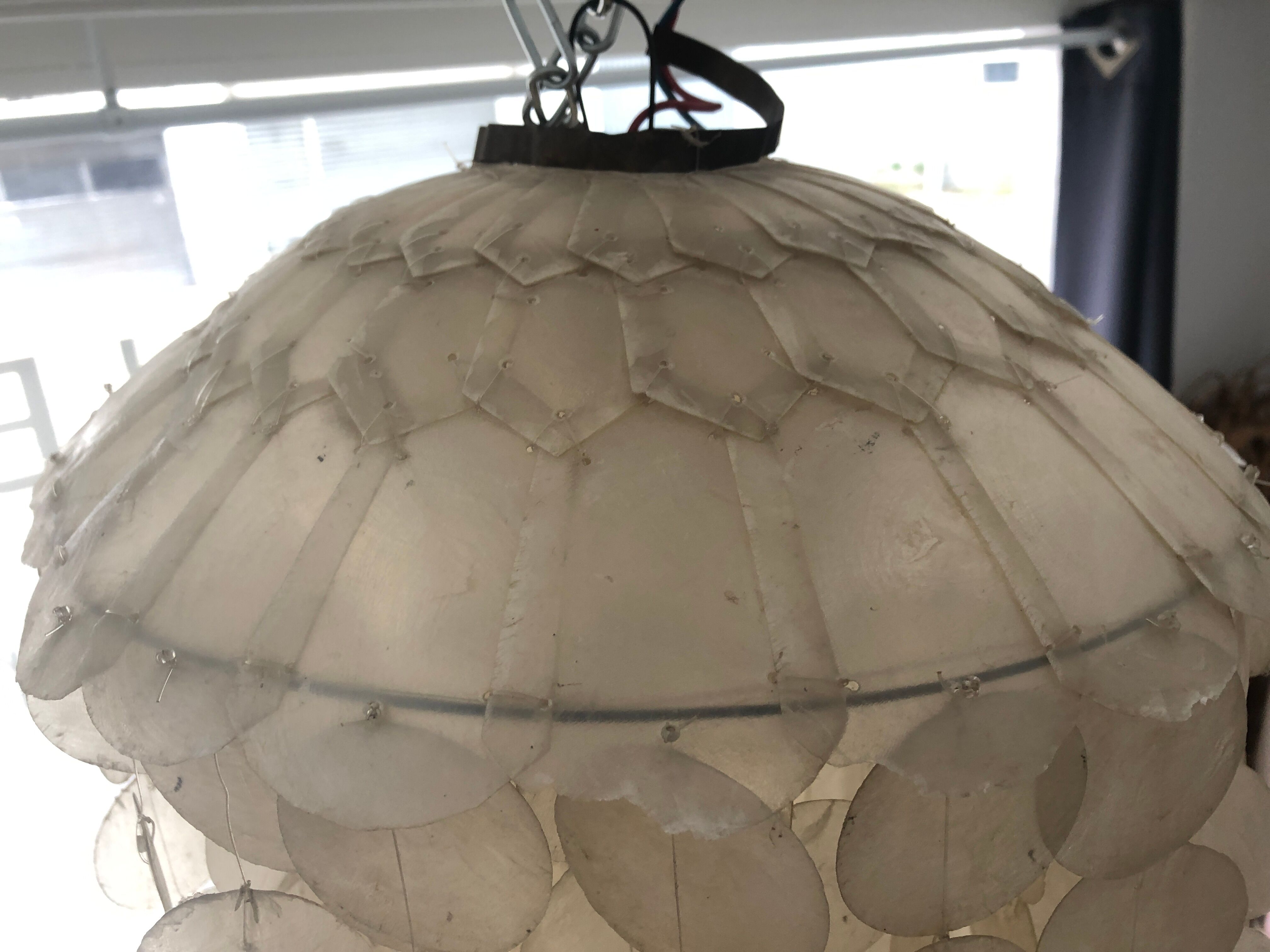 Mother-of-pearl grapevine chandelier, 1970