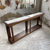 Oak console with white marble top 1970
