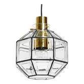 Beautiful rare original 60s  Limburg octagonal glass pendant lamp