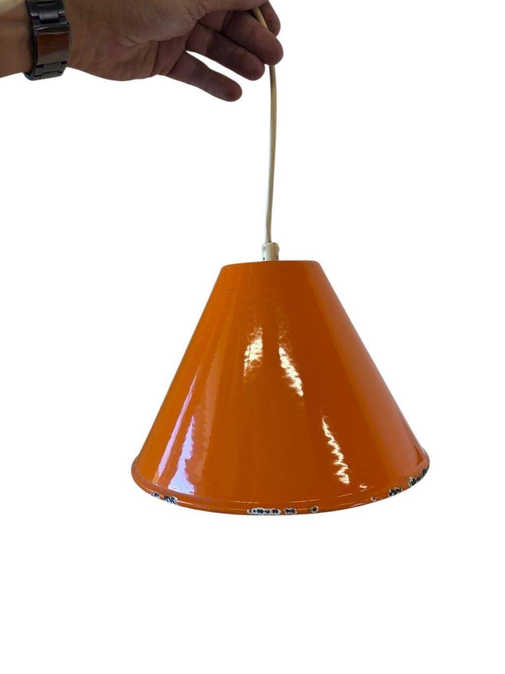 Vintage orange metal pendant light