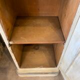 Small buffet early 20th century in beige and gray patinated wood with shelf
