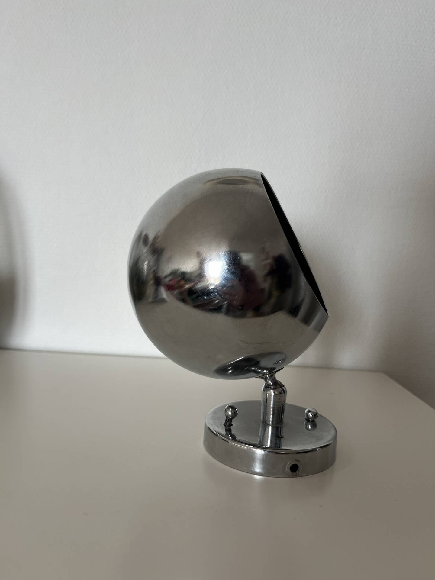 Vintage chrome Eyeball wall lamp