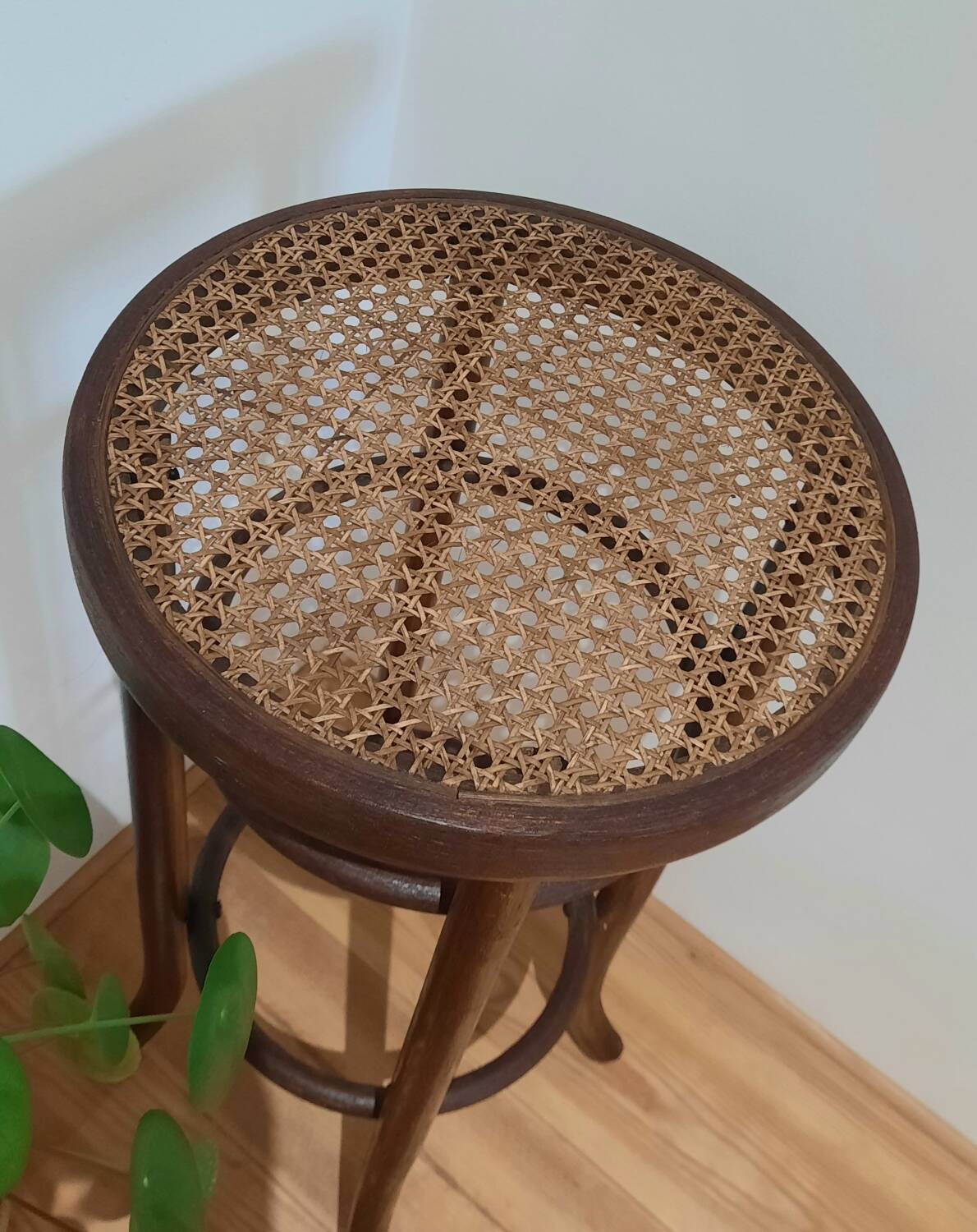 Cane wood stool