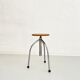 Vintage industrial workshop stool, adjustable tripod, 1960s–70s