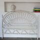 Peacock rattan headboard painted white