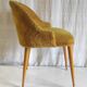 Vintage chair in wood and old gold fur - 50s/60s