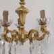 Solid bronze chandelier with crystal pendants and candle holders - Lucien GAU