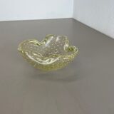 Murano Glass "Gold Dust Bubble" Bowl Element Shell Ashtray Murano, Italy, 1970s