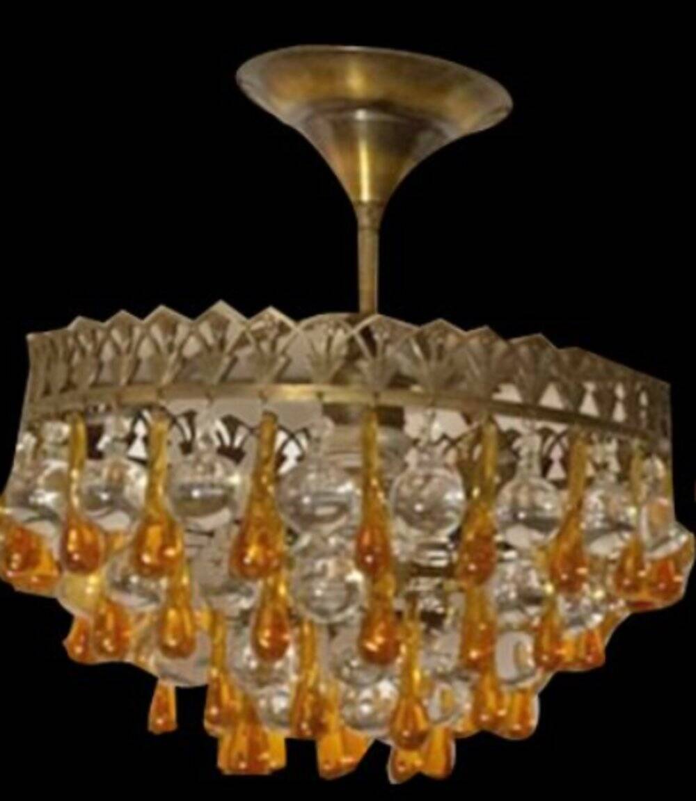 Vintage Murano crystal technology lamp, years 50