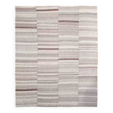 Large Brown Beige Turkish Kilim Rug, 313x374Cm