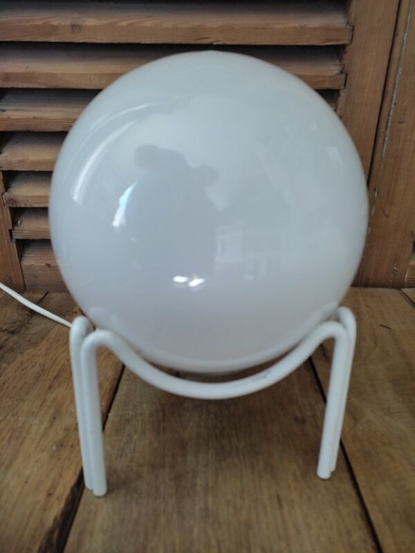 Original opaline globe lamp support metal white patinated dp 0922213