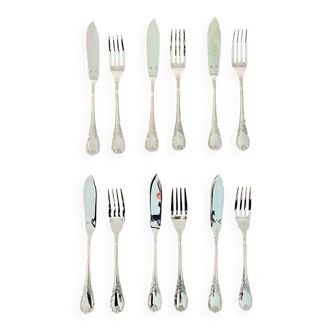 Christofle Marly 6-piece fish cutlery set, excellent condition