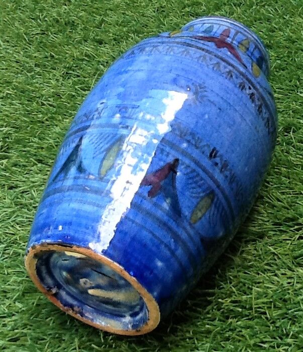 Ceramic vase baluster shape glazed terracotta