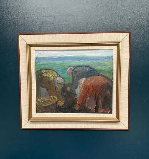 Huile sur toile originale – “Potatisptortning” par Einar Emland