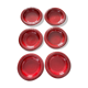 6 assiettes en grès rouge vintage
