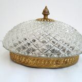 Ceiling lamp years 70 cut glass diamond spikes