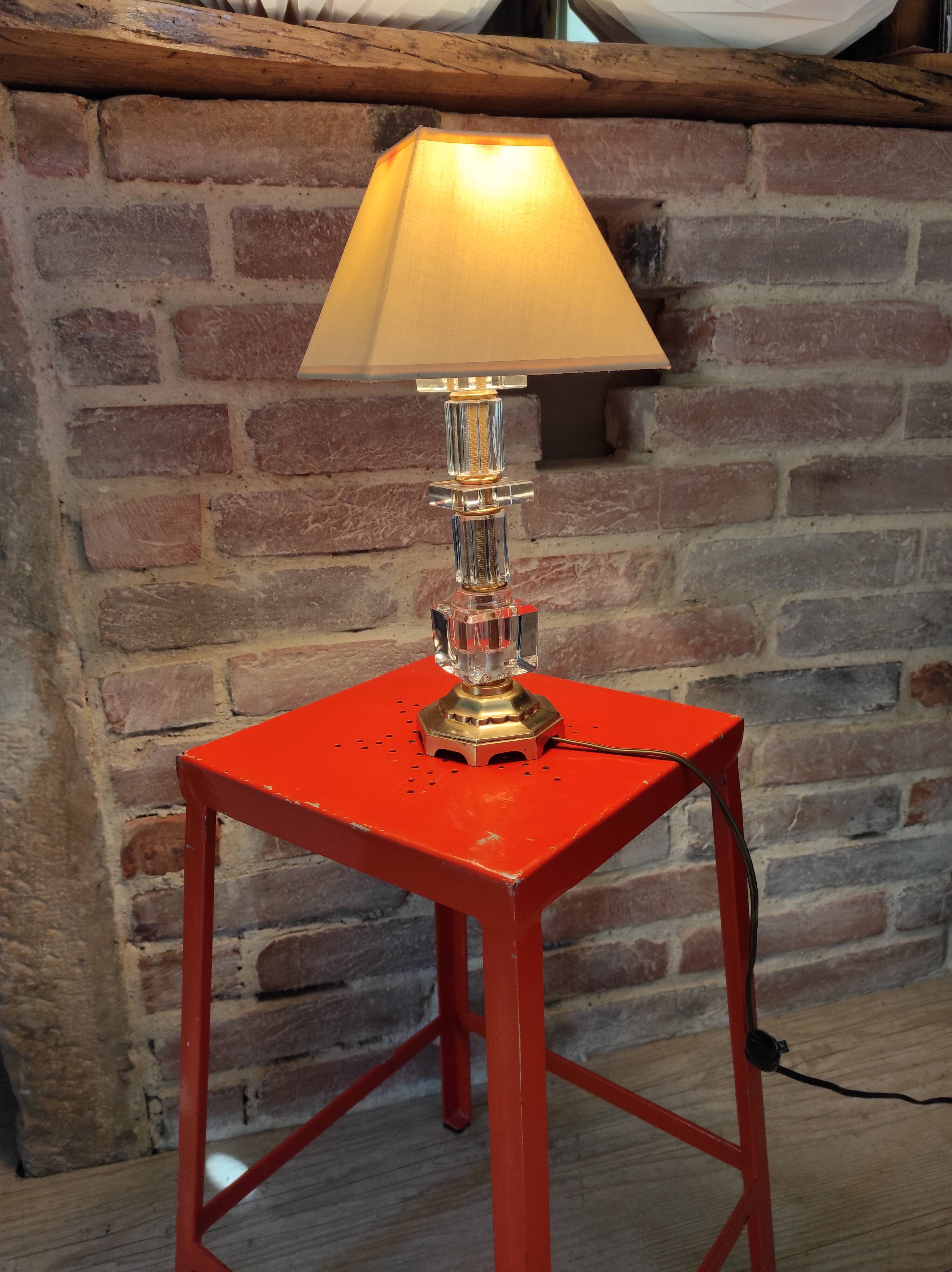 Bedside lamp in art deco glass