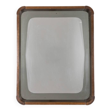 Miroir en bois et verre fumé, Italie années 60