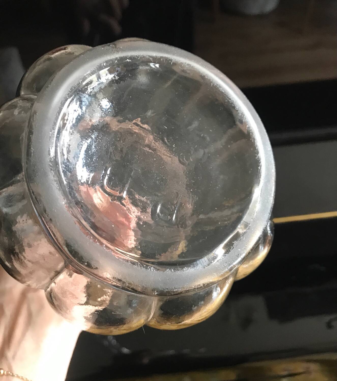 Empoli glass bubble pattern carafe, 1960s/70s