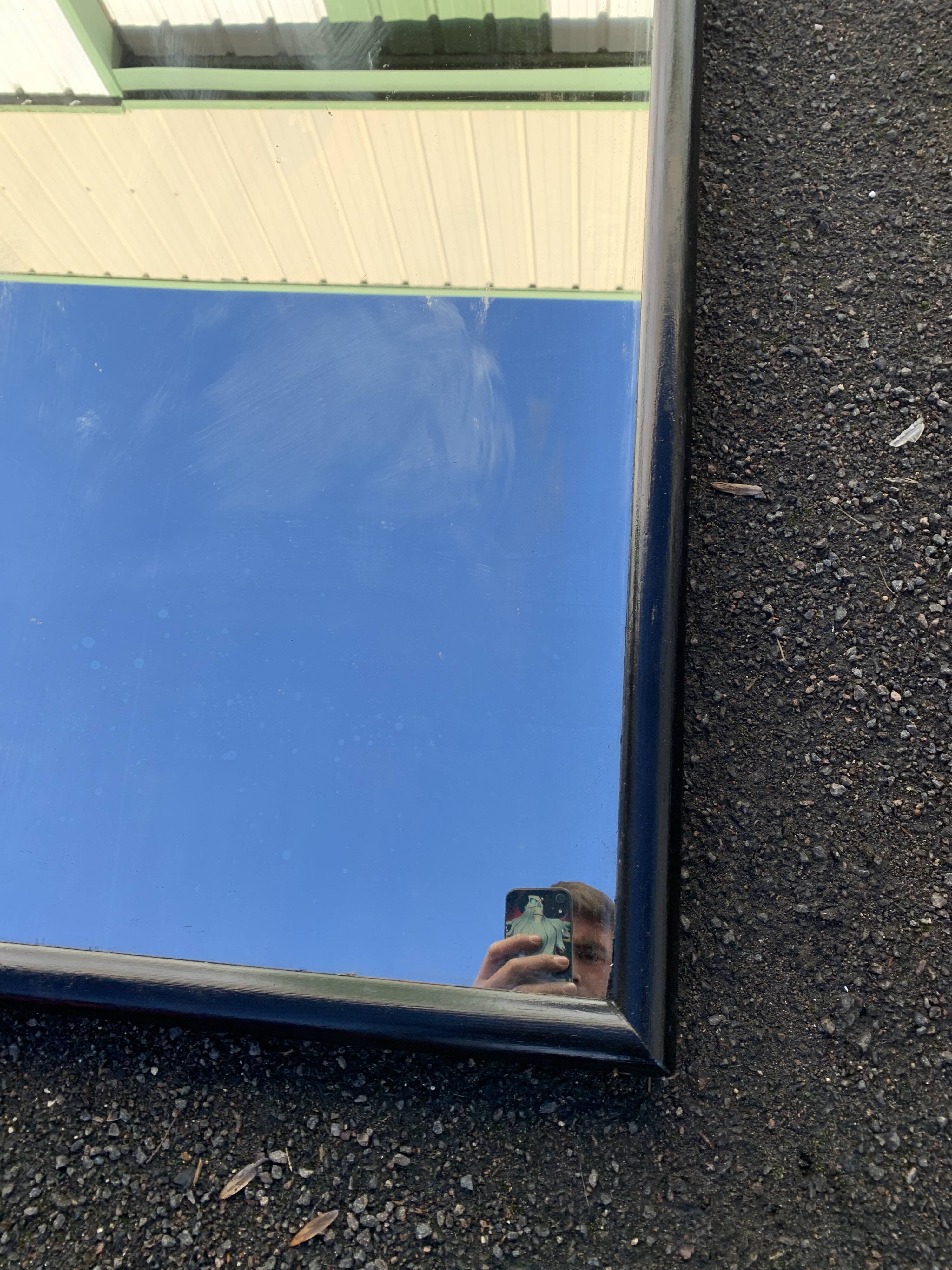 Large black wood mirror 116 x 64