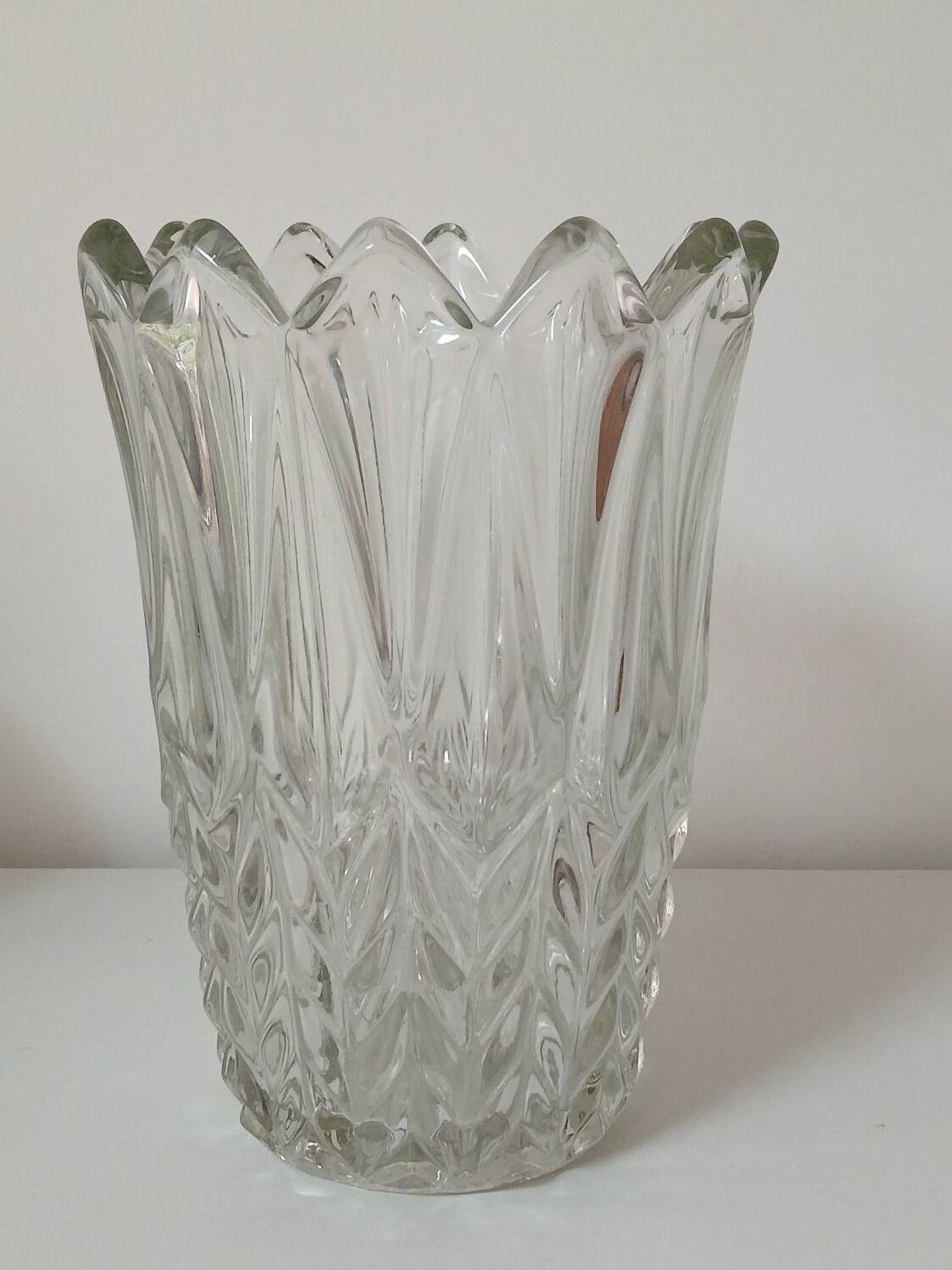 Vase en verre, motif "épis de blé"