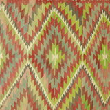 Area kilim rug ,vintage wool turkish handknotted kilim, 314 cmx 185 cm rug